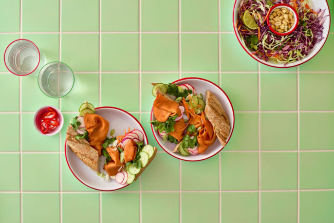 Squeaky Bean Tofu Slices in a healthy open sandwich